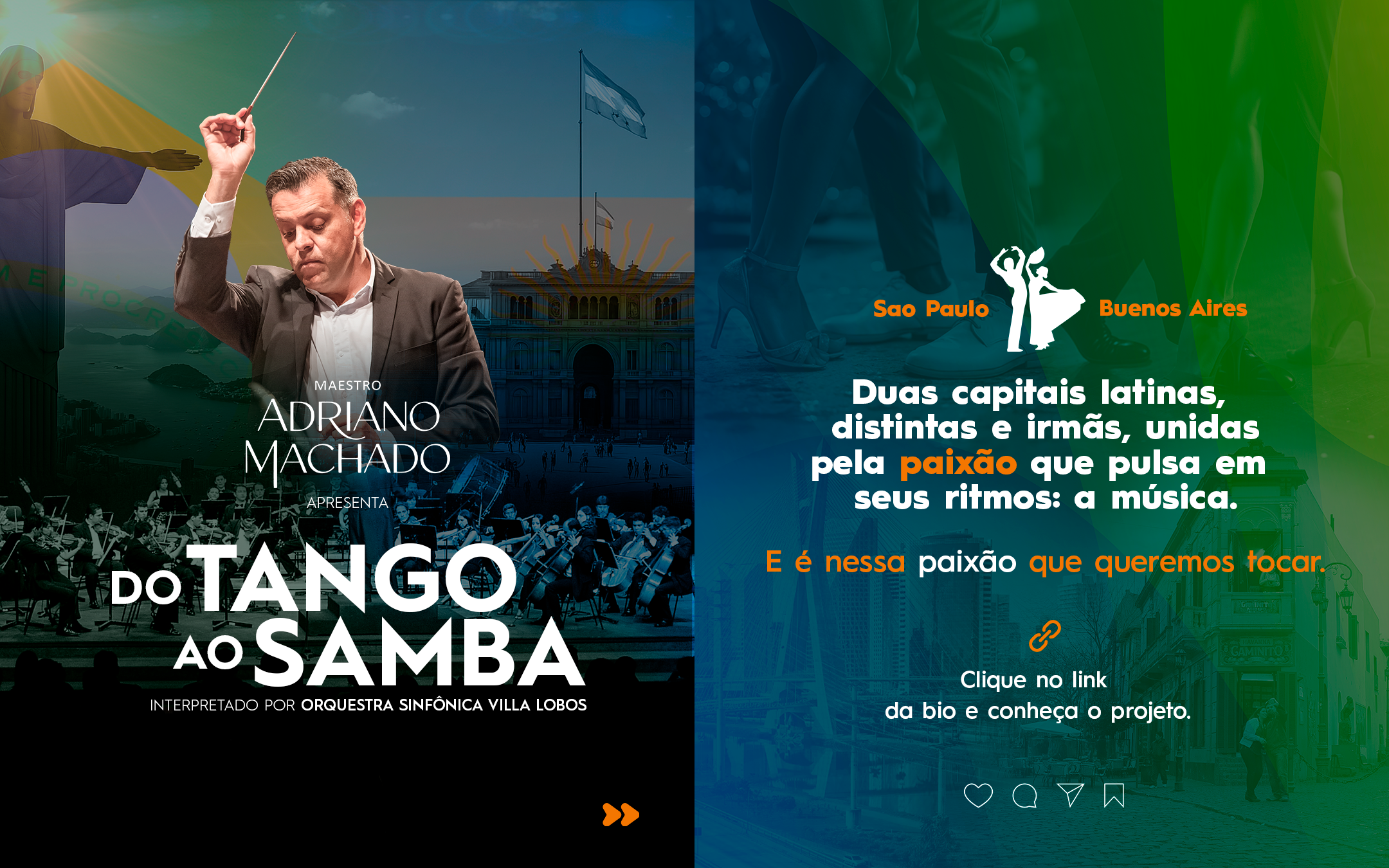 Artes em carrossel do projeto Do Tango ao Samba